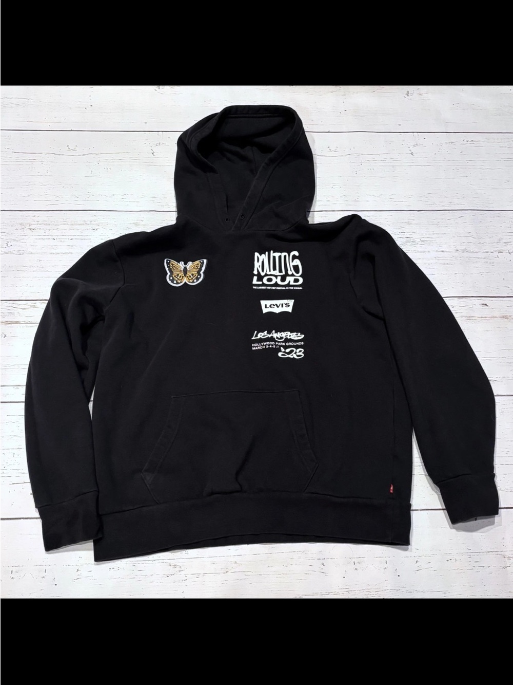 Rolling Loud Hoodie Los Angeles 2023 Concert Travis Scott Levis, Size Large